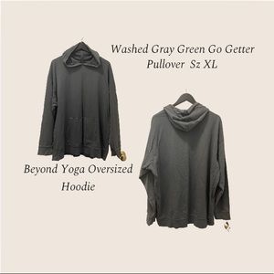 Beyond Yoga Oversized Hoodie, Washed Gray Green Go Getter Pullover, sz XL